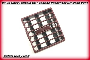 94–96 Chevy Impala SS RH Dash Vent OEM – Ruby Red Caprice Passenger Side - Picture 1 of 6