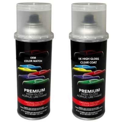 Base Coat and Clear Coat 12 oz Spray Paint For Toyota Lexus Atomic Silver 1J7 - Image 1 of 3
