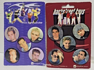NSYNC & Back Street Boys 10 Mini Buttons on Original Tour Card - Timberlake - Picture 1 of 6