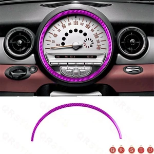 For Mini Cooper 2007-11 Purple Carbon Fiber Center Speedometer Frame Cover Trim - Picture 1 of 7