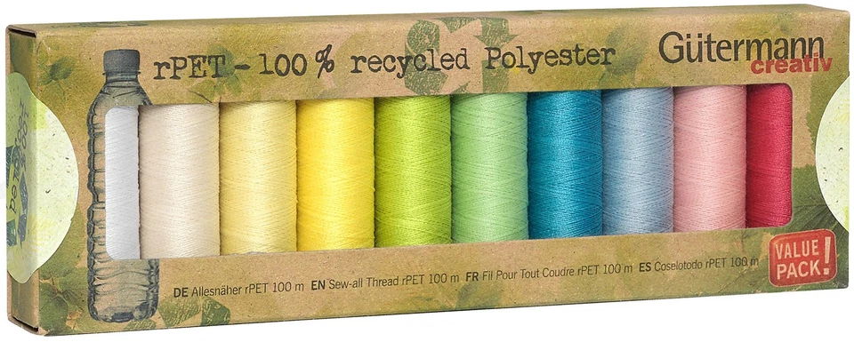 Gutermann rPET Polyester Sew-All Thread Set - 10 Spools-Pastel - 731138-2 - Image 1 of 1