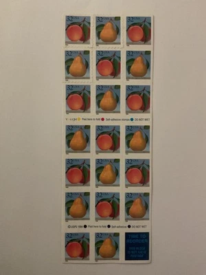 Scott #BK178: Peaches and Pears MNH Booklet of 20. - Image 1 of 2