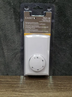 Cadet T521-W Mechanical Single Pole Wall Thermostat - White (08300) - Image 1 of 3