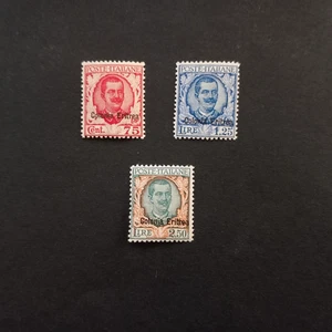 COLONIE ITALIANE - ERITREA 1928/29 EFFIGIE, SERIE DI 3 VALORI INTEGRI MNH** - Imagen 1 de 2