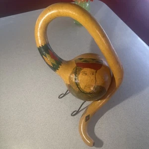 Coiled Gourd Kunst Skulptur signiert "ES" - Volksportrait - Santa Cruz Künstler - Bild 1 von 6