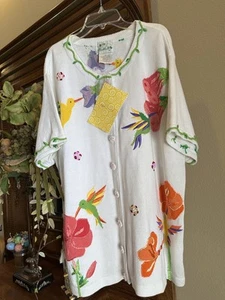NWT QUACKER FACTORY 1X HUMMINGBIRDS maybe like STORYBOOK KNITS 2x JACKET SWEATER - Picture 1 of 1
