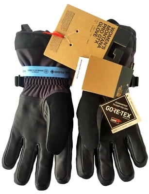 全新带标签 The North Face 女式漂亮黑色皮革 Montana PRO GORE TEX 手套 L — 第 1/4 张图片