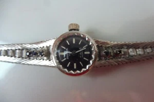 Armbanduhr , 835 Silber mit Saphiren , Anker , Handaufzug - Picture 1 of 6