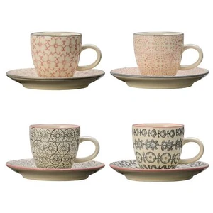 Bloomingville Espresso Cup Set of 4, Ceramic, Red Blue, Coffee Mugs - Picture 1 of 12