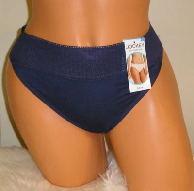 Jockey Soft Touch Lace Trim Blue Bikini Panties Lingerie, Sz 9 XXL Adult Gift - Image 1 of 4