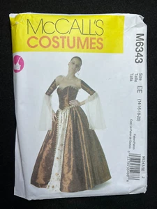 McCall's Sewing Pattern M6343 Misses' Renaissance Costume Size 14-20 FF UNCUT - Imagen 1 de 4