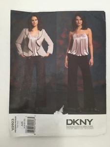 Vogue V2923 DKNY Semi-fitted Jacket Blouson Top Straight Leg Pants Sz 4-10 Uncut - Picture 1 of 6