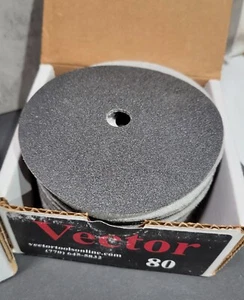 4 inch Sanding Discs 80 Grit, Hook and Loop 1 hole sandpaper Vector Black 50 pcs - Picture 1 of 6