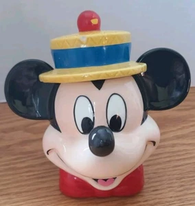 Vtg 1990s Disney Mickey & Co/Enesco Mickey Mouse Sugar Bowl & Spoon Damaged Lid - Picture 1 of 21