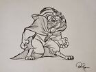 Disney Beauty and the Beast Angry pose Drawing/sketch animation signed hand made
