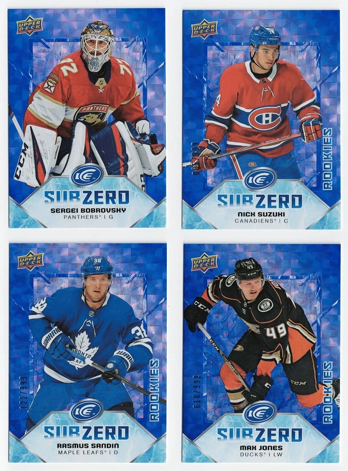 2019-20 Upper Deck Ice Subzero Sub Zero Stars & Rookies #/999 Pick From List - Image 1 of 1