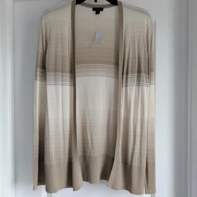 Cárdigan manga larga tejido gasa frente abierto tostado de fábrica S Ann Taylor nuevo con etiquetas NUEVO Foto 1 de 4