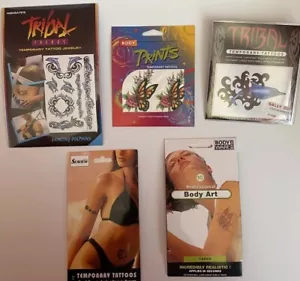Temporary Tattoo Assorted Sealed New Lot - Picture 1 of 13