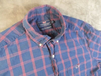 Camisa Tucker Vineyard Vines Performance Calce Clásico Hombres Grande Azul Rosa Cuadros Foto 1 de 4