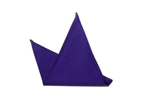 Gascoigne Hand Rolled Cotton Pocket Square Purple Men's 8" X 8" - Picture 1 of 2