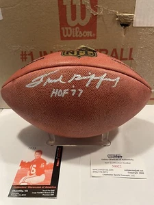 Frank Gifford signed NFL Wilson Authentic Football with "HOF 77" Giants COA Auth - Picture 1 of 9
