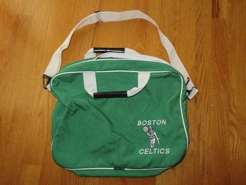 Vintage 1980's NBA BOSTON CELTICS Embroidered 17" x 14" Zippered Duffel Bag Cover