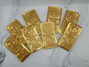 Switzerland Gold Bars – 8 Pack - Prop Display Bars Jewelry, Décor, Film, Gifts - Picture 1 of 5