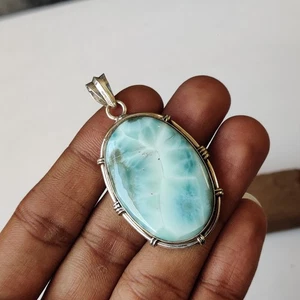 Awesome Larimar Pendant 925 Sterling Silver Unique Style Gift Pendant PG8537 - Picture 1 of 4