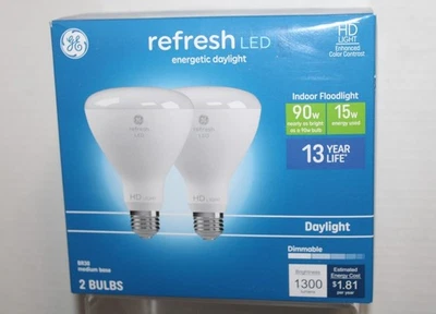 GE Refresh 90w Repl LED HD Bulbs BR30 Medium Base Indoor Flood Daylight 2-Pack - Image 1 of 4