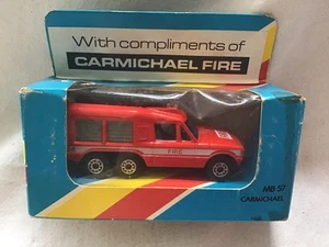 MATCHBOX MB 57 CARMICHAEL FIRE TRUCK - PROMO LABEL TO BOX - BOXED - Picture 1 of 2