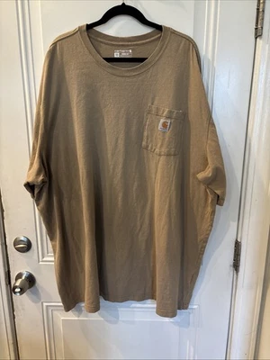 Carhartt T-shirt Men's 3XL Tall Loose Fit Brown Pocket - Image 1 of 4