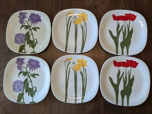 BLOCK LANGENTHAL HENRY EVANS FLORAL PORTRAITS DINNER PLATES 10" SET OF 6 - Picture 1 of 6