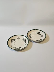 Spode Christmas Tree Holly Design Set of 2 Saucers Only - Picture 1 of 2