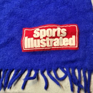 Faribo Sports Illustrated blau Wolle Fransen Stadiondecke Überwurf Made USA - Bild 1 von 6