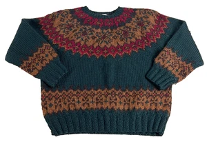 Suéter Gap Tejido a Mano Para Hombre Grande 100% Lana Fair Isle Años 90 Multicolor De Colección - Imagen 1 de 10
