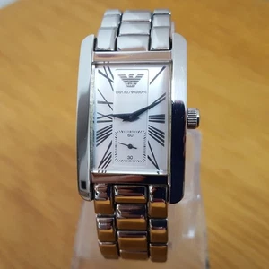 Orologio Uomo Donna Emporio Armani Classico 0146 Argento Art Deco Tank Stye Designer - Foto 1 di 10