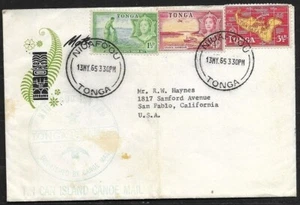 TONGA NIUAFOOU COVER DISPATCHED BY TIN CAN CANOE MAIL to USA FVF SEE IMAGE - Picture 1 of 2
