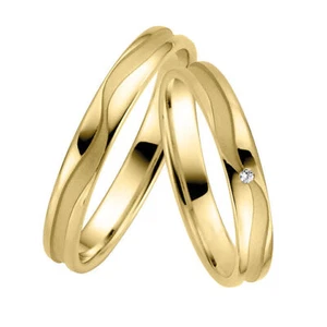 Anillo de boda Rauschmayer 03992 en 585/- oro amarillo con brillante 0,01 ct. w/si - Imagen 1 de 1