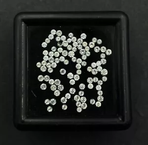 Lote de 100 piedras preciosas sueltas de circón blanco natural corte redondo 1,20-1,50 mm - Imagen 1 de 5