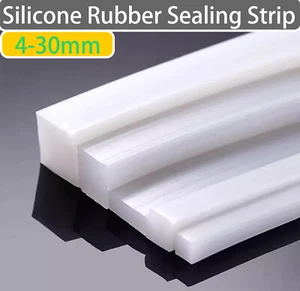 Silicone Rubber Solid Sealing Strip Gasket Square Strip 4/5/6/8/10-15/20/30mm - Picture 1 of 6