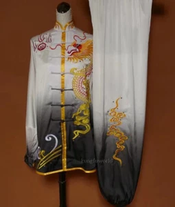 Unisex Embroidery Wushu Tai chi Uniform Kung fu Martial arts Wing Chun Suit - Picture 1 of 2