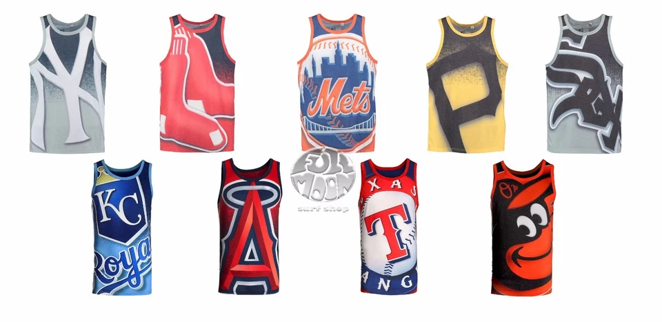 Nueva camiseta sin mangas MLB para hombre con logotipo grande gráficos sublimados Foto 1 de 1
