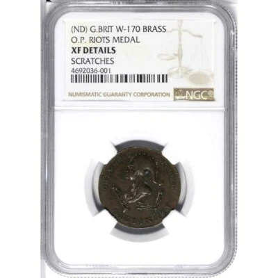 (1809) Great Britain Old Price Riots Medal, NGC XF Details - Scratches, W-170  - Image 1 of 2