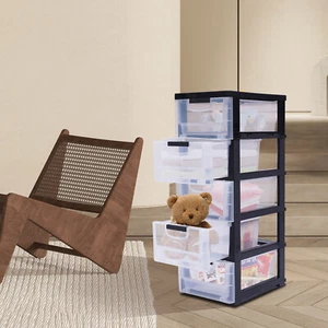 PP Plastic Drawers Dresser with 5 Drawers, 15.75 x 11.81 x 33.07inches Plastic - Picture 1 of 15