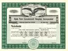 Hyde Park Convalescent Hospital Incorporated   Stock Certificate   Medical And Ph