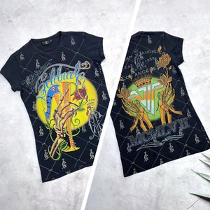 Christian Audigier T-Shirt Celebrate Life Ed Hardy Style Women / Ladies size M - Picture 1 of 20
