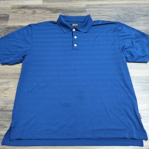 Reebok Polo Golf Shirt Men's XL Blue Polyester Short Sleeve B - Picture 1 of 6