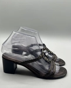 Enzo Angiolini Elson Brown Leather Slip On Sandal Mules Size 6.5M Made In Brazil - Picture 1 of 10