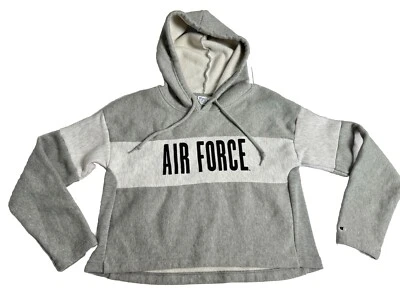 Champion Sudadera con Capucha Tejido Inverso Mujer Pequeña AIR FORCE SpellOut Gris Sudadera Foto 1 de 4