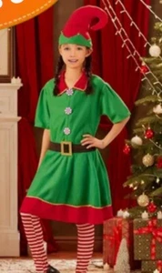 CHRISTMAS ELF COSTUME FOR GIRLS AGE 6 TO 10 -NEW - Picture 1 of 5
